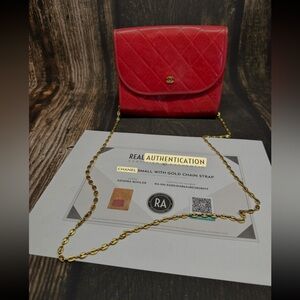 Authentic small crossbody CHANEL Bag gold chain